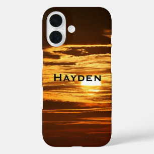 Sunrise Through Clouds Personalised iPhone 16 Case