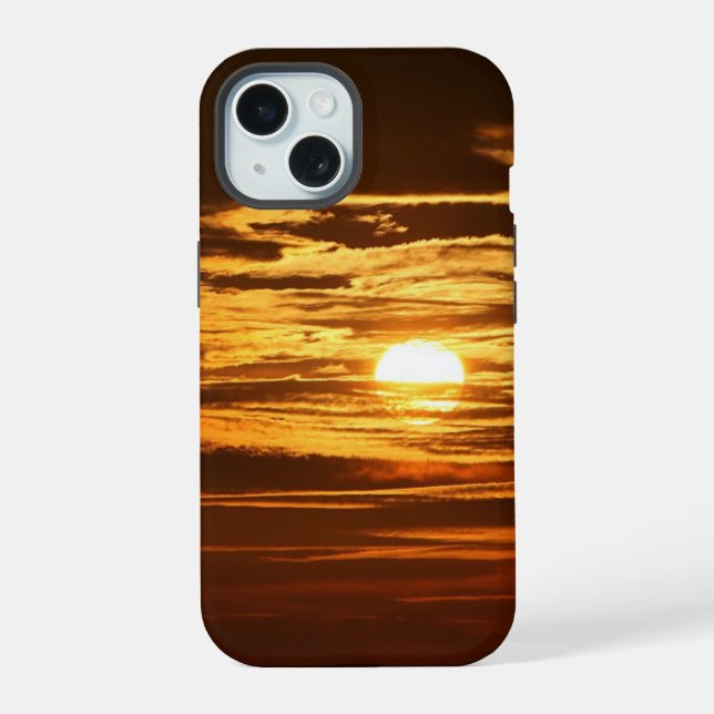 Sunrise through Clouds Photo iPhone 15 Case (Back)