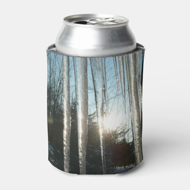 Sunrise Through Icicles Winter Nature Photography Can Cooler (Can Front)