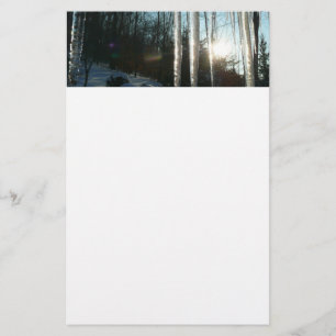 Sunrise Through Icicles Winter Nature Photography Stationery