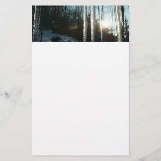 Sunrise Through Icicles Winter Nature Photography Stationery