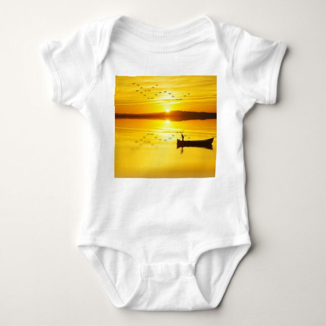 Sunrise Traditional Fishmonger Boat Baby Bodysuit (Front)