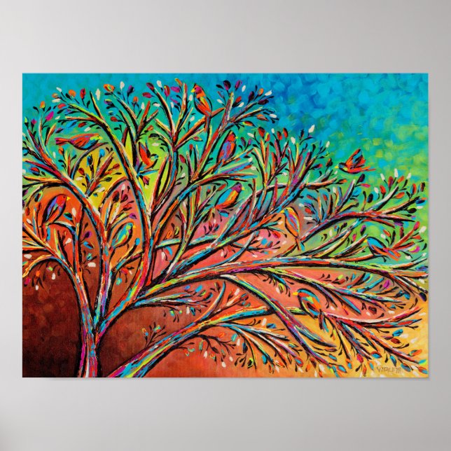 Sunrise Treetop Birds II Poster (Front)