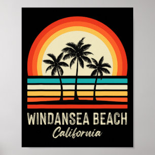 Sunrise Windansea Beach Palm Trees California Summ Poster