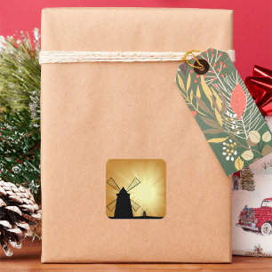 Sunrise Windmills Square Sticker