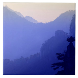 Sunrise, Yellow Mountain, Huangshan, China Tile