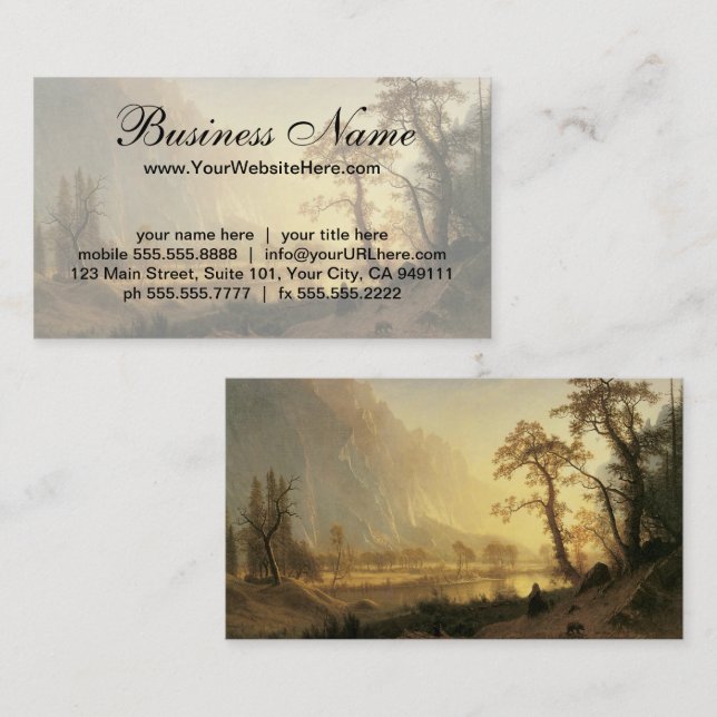 Sunrise, Yosemite Valley by Albert Bierstadt Business Card (Front/Back)
