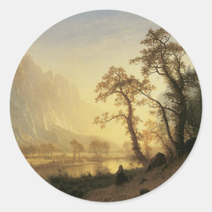 Sunrise, Yosemite Valley by Albert Bierstadt Classic Round Sticker