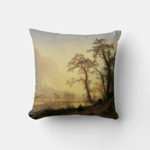 Sunrise, Yosemite Valley by Albert Bierstadt Cushion