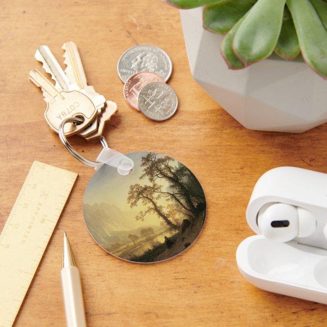 Sunrise, Yosemite Valley by Albert Bierstadt Key Ring (Desk)