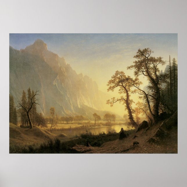 Sunrise, Yosemite Valley by Albert Bierstadt Poster (Front)