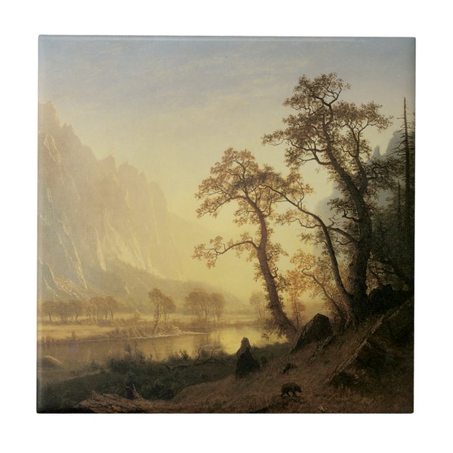 Sunrise, Yosemite Valley by Albert Bierstadt Tile (Front)