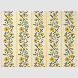 Sunroot floral stripe on off white tissue paper