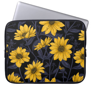 Sunroot, wild sunflower in yellow and blue laptop sleeve