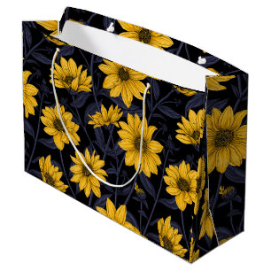 Sunroot, wild sunflower in yellow and blue large gift bag