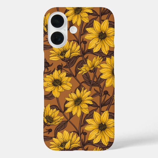 Sunroot, wild sunflower in yellow and  brown Case-Mate iPhone case (Back)
