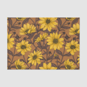 Sunroot, wild sunflower in yellow and  brown tissue paper