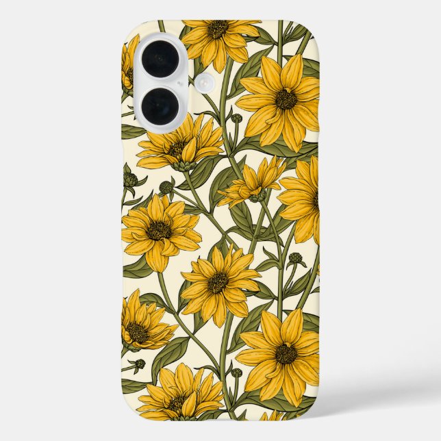 Sunroot, wild sunflower on off white Case-Mate iPhone case (Back)