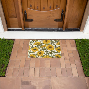 Sunroot, wild sunflower on off white doormat