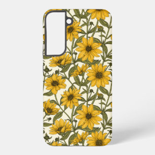 Sunroot, wild sunflower on off white samsung galaxy case