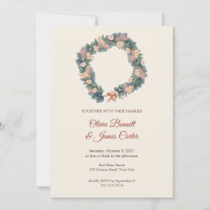 Sunrose Woven Wreath Boho Wedding Invitation