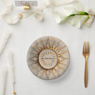 "Sun's Golden Touch" Paper Plate