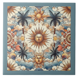 Sun's in Paradise (with border) Tile