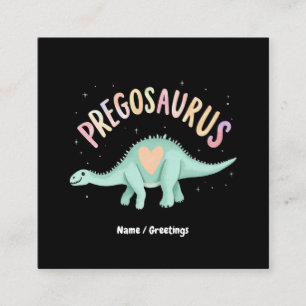 Sun's Out Bumps Out Groovy Pregosaurus  Funny Dino Square Business Card