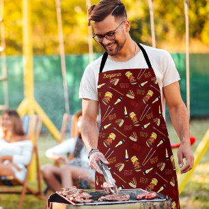Sun's Out Buns Out Funny Custom Name Cookout Large Apron