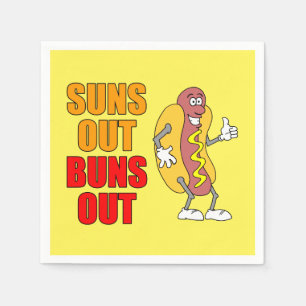 Suns Out Buns Out Funny Hot Dog Napkin