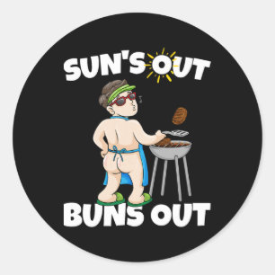 Suns Out Buns Out I Rbecue Pulled Pork Steak Bbq G Classic Round Sticker