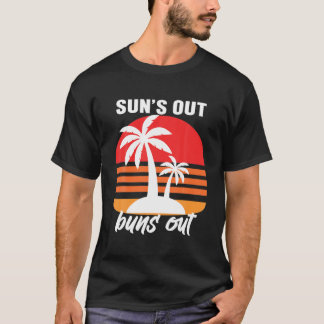 Sun's Out Buns Out ,Palm Tree Summer Tees,Retro Su T-Shirt
