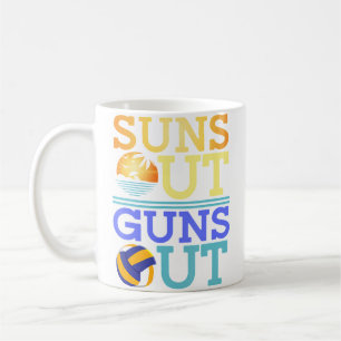 Suns Out Guns Out Beach Volleyball Coffee Mug