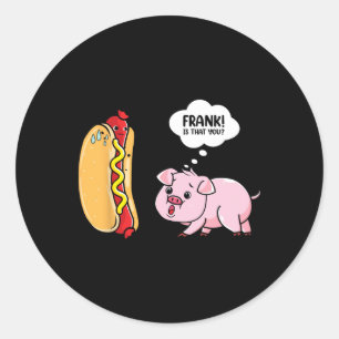Suns Out Hot Dog Buns Out Funny Sausage Bbq Food L Classic Round Sticker