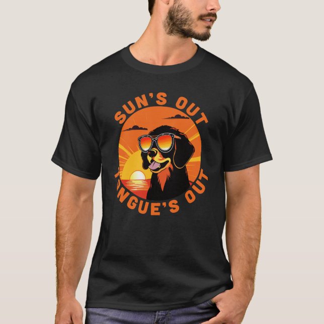 Sun's Out, Tongue's Out Get Your Puppy Summer Vibe T-Shirt (Front)