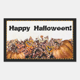 SUNS! SUNSHINE! HAPPY HALLOWEEN! :) RECTANGULAR STICKER