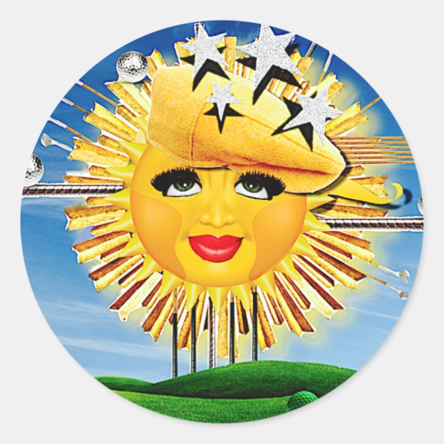 SUNS! SUNSHINE! SUNNY DAY OF GOLF! CLASSIC ROUND STICKER (Front)