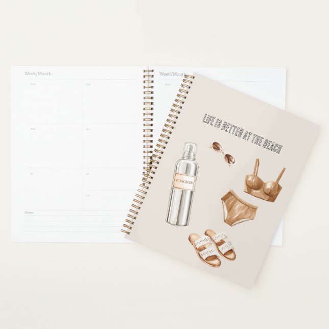Sunscreen Bathing Suit Sandals Planner (Display)