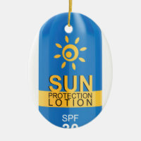Sunscreen lotion on white