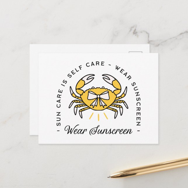 Sunscreen spf dermatologist self care sun reminder postcard (Front/Back In Situ)