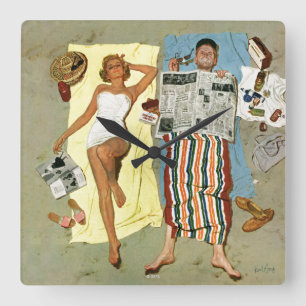 Sunscreen? Square Wall Clock