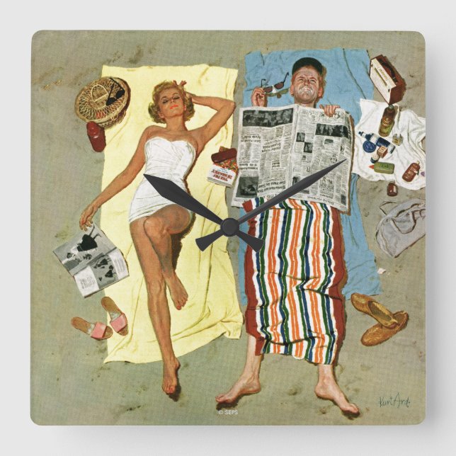 Sunscreen? Square Wall Clock (Front)