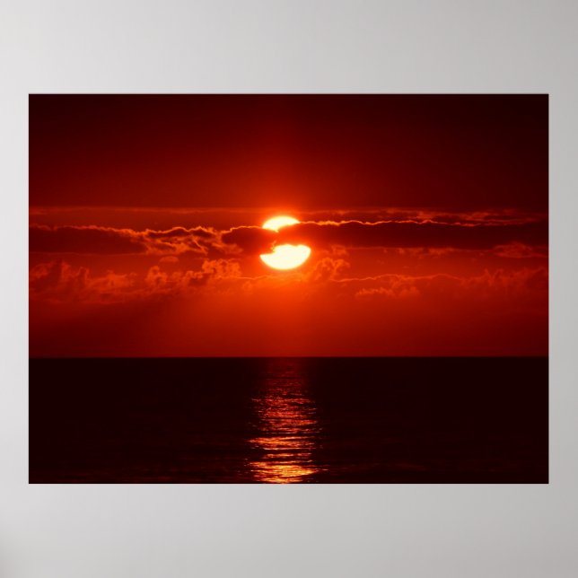 sunset-205717 sunset, cloud, clouds, sky, red, clo poster (Front)