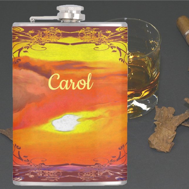 Sunset 2443 hip flask (Front in Sitio)