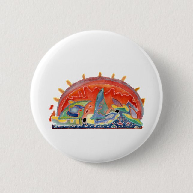 Sunset 2 over Cannes, customisable 6 Cm Round Badge (Front)