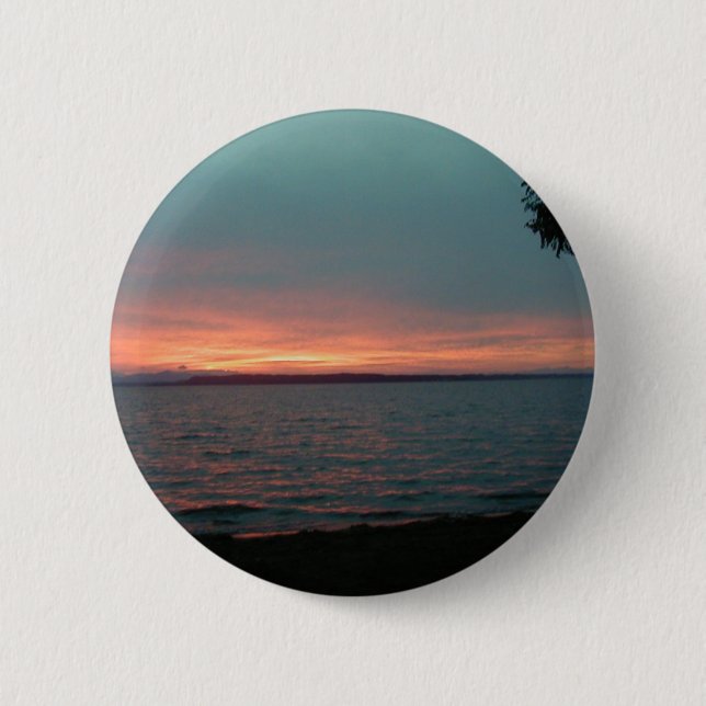Sunset 6 Cm Round Badge (Front)