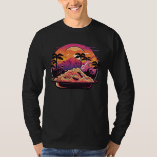 Sunset 80s Retrowave Fried Rice with Aesthetic T-Shirt