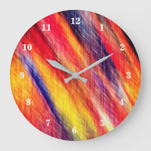 Sunset Abstract Colours 1 Large Clock