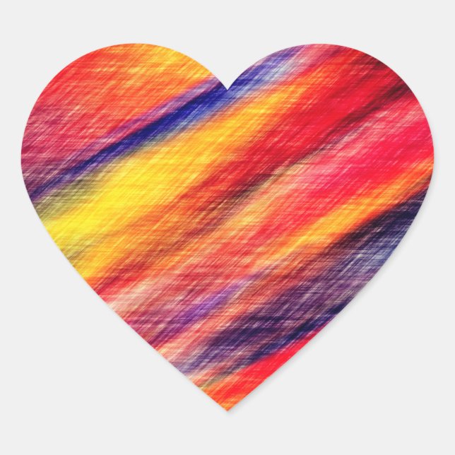 Sunset Abstract Colours Heart - Sticker (Front)