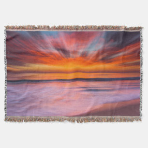 Sunset abstract from Tamarack Beach Throw Blanket